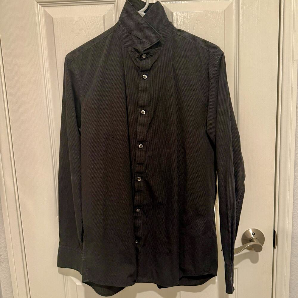 Calvin Klein Men's Black Button Up Shirt Refined Good Fit Size Small